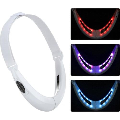 EMS Facial Lifting Device Double Chin V Line Lift Belt Cellulite Jaw Device LED Photon Therapy Face Slimming Vibration Massager