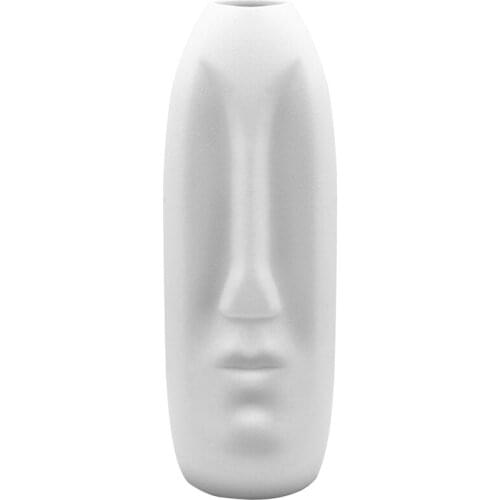 Face Vase, Head Vase, Centerpiece Flower Vase Decorative White Bud Vase Modern Arts Abstraction Vase Ceramic Planter