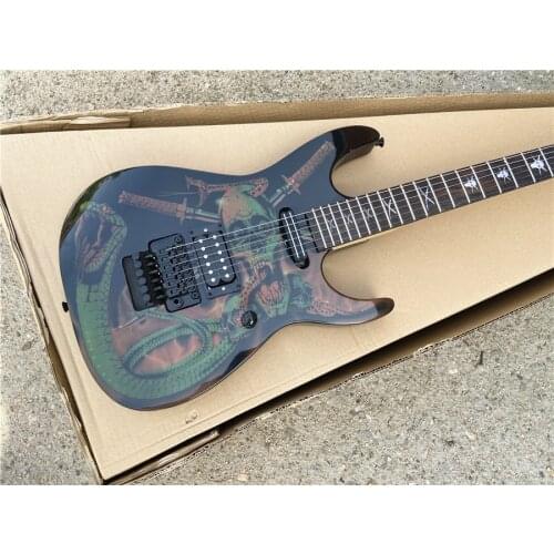 High quality custom version stickers double roll electric guitar black accessories free shipping
