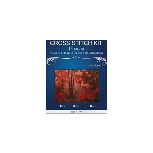 Top Quality Lovely Hot Sell Counted Cross Stitch Kit Old World Holiday Ornaments Similar DMC fj-30065 Red maple leaf