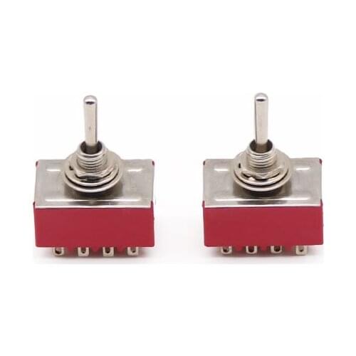 10pcs MTS-403 Red 4PDT ON-OFF-ON 12 pins Power Button 3 positions 2A/250VAC 6A 125VAC Rocker Toggle Switch