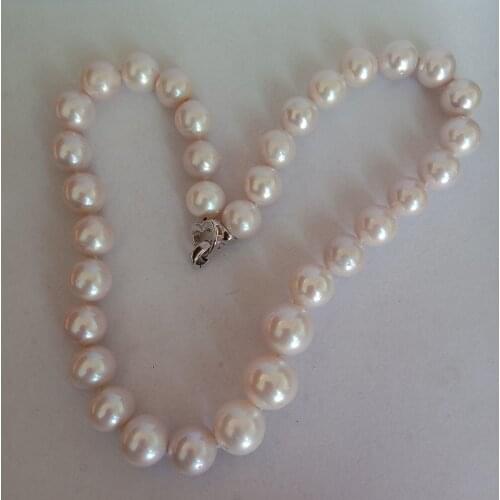 100% NATURE FRESHWATER ROUND PEARL chocker NECKLACE-AA+ 11.5-14 mm pearl GOOD luster