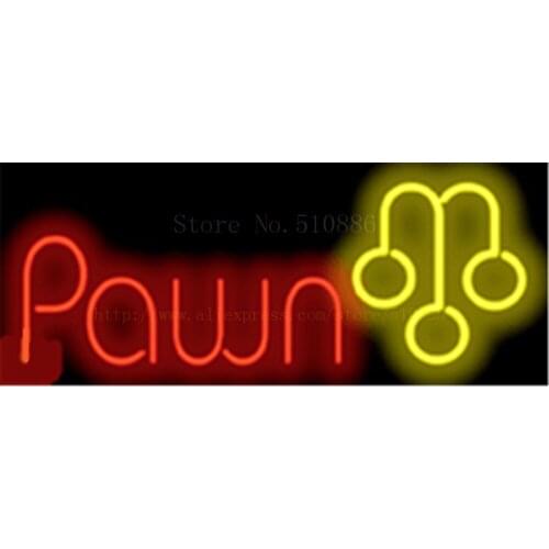 17*14" Pawn with Graphic NEON SIGN REAL GLASS BEER BAR PUB LIGHT SIGNS store display Pawn Shop Restaurant Advertising Lights