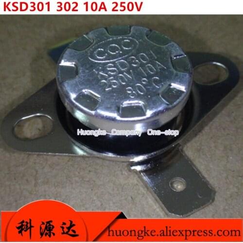 2pcs/lot KSD301 302 10A 250V temperature control switch 110 degrees -115 120 125 180 190 degree normally closed model full range