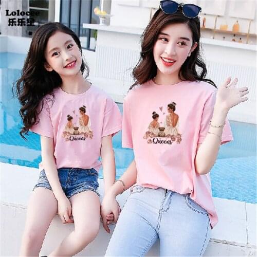 2021 Fashion Family Look T shirt Super Mom & Daughter& Son Print Boys Girls T-shirt Mothers day Present Clothes Kids&Woman Tops