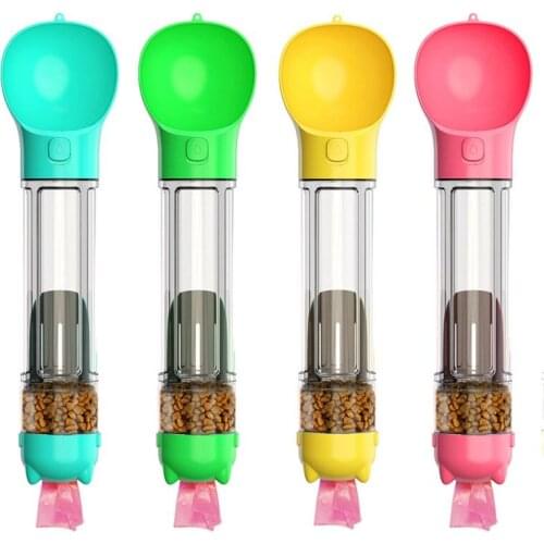 300/500ml Portable Pet Dog Water Bottle Pet Outdoor Water Food Feeder Pet Water Dispenser Food Box Pet Dogs Walking Accessories