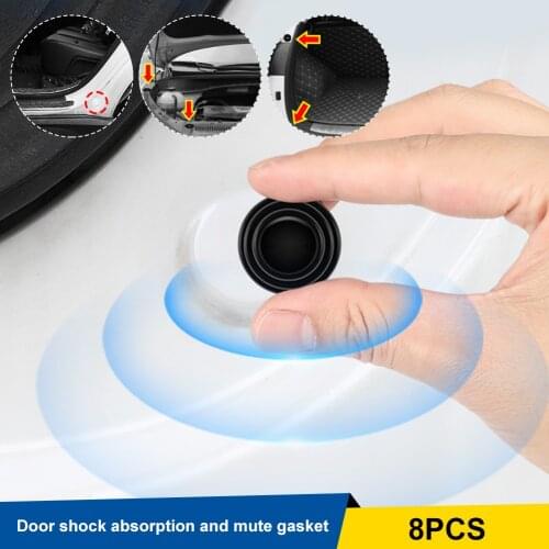 8 Pcs Universal Car Door Shock Absorbing Gasket For Car Trunk Sound Insulation Pad Shockproof Thickening Cushion Stickers