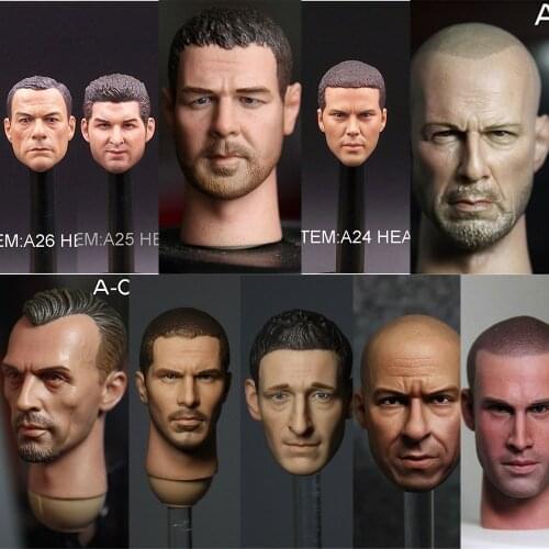 A15 A16 A17 A18 A05 A06 1/6 Scale European Stars Man Figure Accessory Male Tony Bale Gyllenhaal Ben Head Model for 12'' Body
