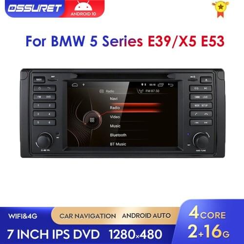DSP 1Din Android 10 Car GPS Radio DVD Multimedia Player for BMW E38 E39 5 7 X5 E53 Stereo Audio Navigation 4G WIFI Bluetooth SWC