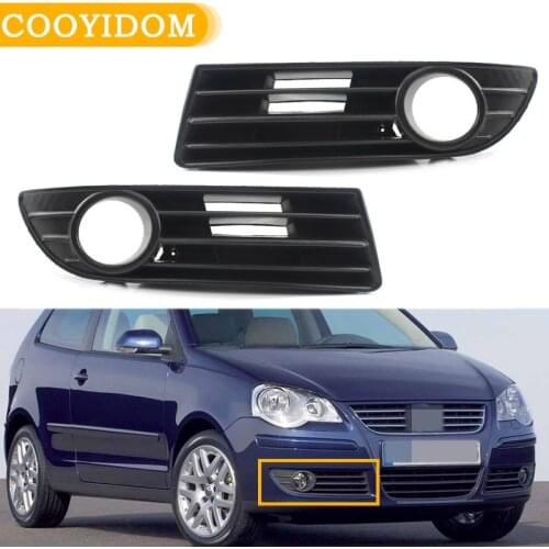 Car Left Right Front Fog Light FogLamp Light Cover Lower Bumper Grille For VW Polo 2006 2007 2008 2009 6Q0853666G 6Q0853665E