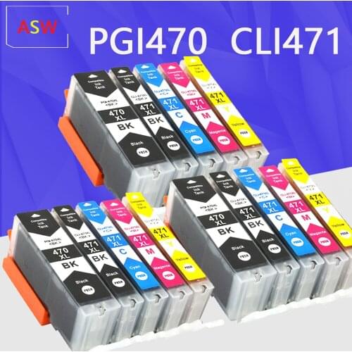 3 Set PGI-470 CLI-471 PGI470 CLI471 470 471 Full Ink Cartridge Compatible for Canon PIXMA MG5740 MG6840 TS5040 TS6040 Printer