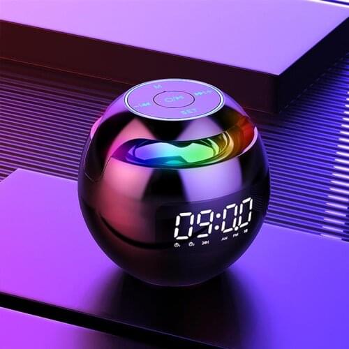 Modern Digital Clock Column Bluetooth Speaker Sound Box With LED Display Alarm Clock FM Radio Night Light Mini Desk Clock