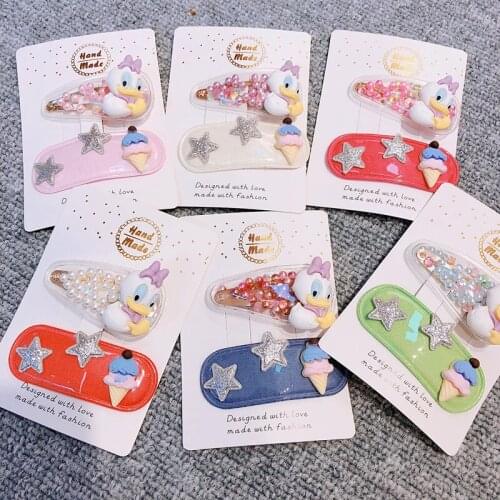Disney Donald Duck 10984A03 Anime Headwear Kids Accessories Cartoon Hairband Child Girls Hair Pin Birthday Gifts New
