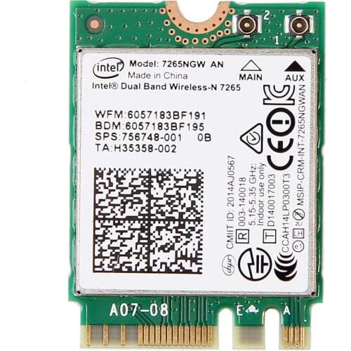 Intel 7265 intel Wireless AC 7265 7265NGW NGFF 7265ac ac7265 Dual Band for HP 756748-001 867M Wifi Network card