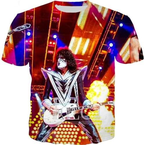 CLOOCL Summer 3D Print Metal Rock KISS Band Casual Men Women T Shirt Short Sleeve Unisex Harajuku Hip Hop Streetwear Tees Tops