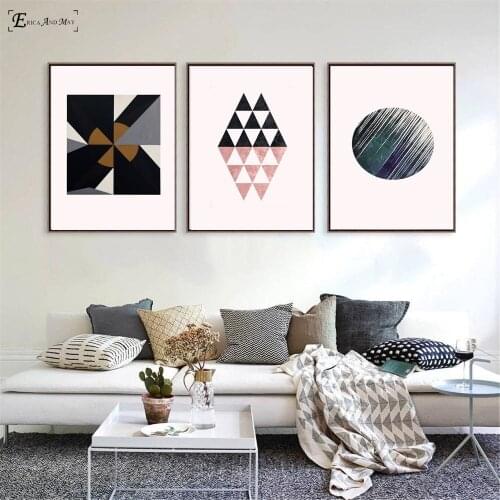 Geometric Black and White Pattern Canvas Prints Modern Painting Posters Wall Art Pictures For Living Room Decoration No Frame