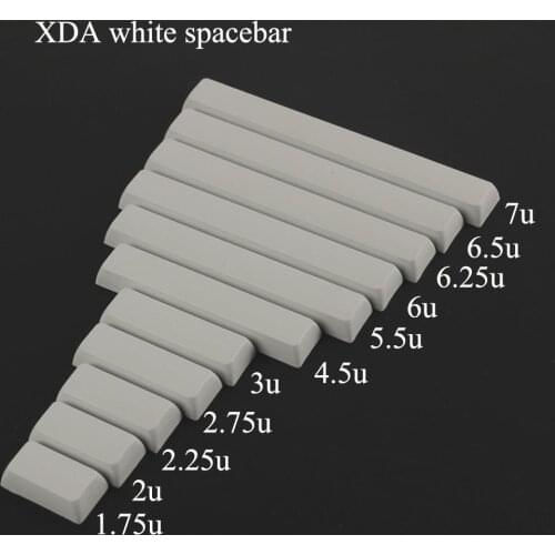 XDA Profile Grey White Spacebar For Cherry Mx Switch Mechanical Gaming Keyboard 7 6.5 6.25 6 5.5 4.5 3 2.75 2.25 2 1.75 Key Caps