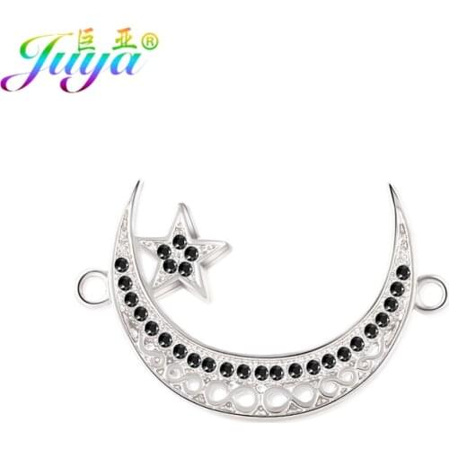 Juya DIY Islamic Crescent Jewelry Findings Allah Talisman Charm Connector Accessories For Muslim Prayer Jewelry Earring Making
