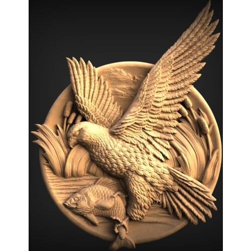 Animal decor round plate 3D STL Model for CNC Router Carving Machine Artcam aspire_Animal round decoration