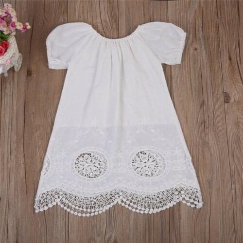 Pudcoco Princess lace floral sundress Fashion Sale Toddler Girls 0-4 Years Short sleeve Beach party Kids dresses vestidos