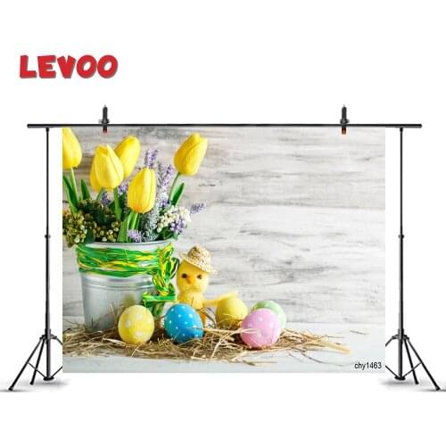 LEVOO Photo Backdrop Spring Easter Eggs Chick Tulip Baby Photographic Background Photo Studio Supplies Photophone Shoot Props
