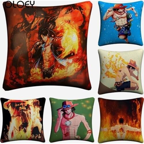 Japanese Anime Character Linen Soft and Comfortable Pillowcase Size 45x45cm Home Bedroom Office Hotel Car Decoration Pillowcase