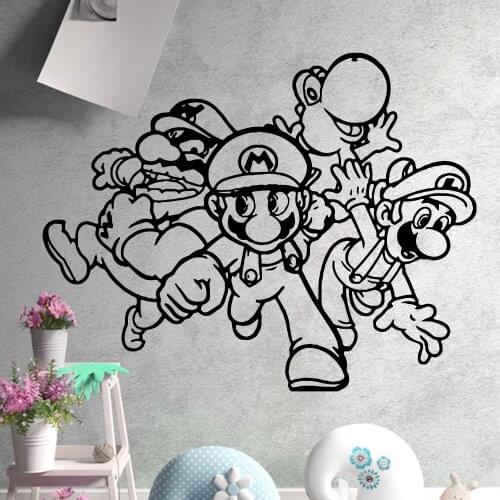 Lovely Super Mario Wall Stickers Cartoon Home Decoration Accessories Nursery Kids Room Decor Wall Decor Art Decal
