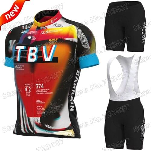 2021 New Bahrain Victorious Cycling Jersey Set Men Spain Tour Cycling Clothing Summer Road Bike Shirts Suit Bicycle Bib Shorts