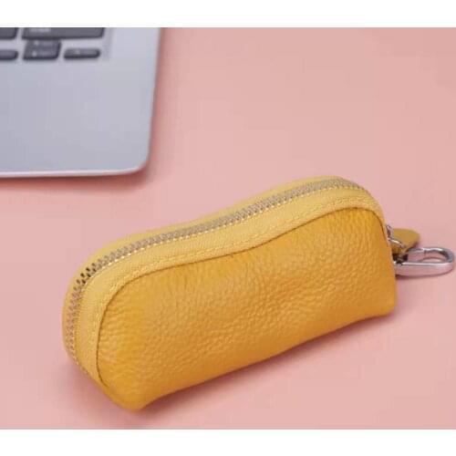 2021 New Fashion Cow Genuine Real Leather Men Women Car Key Wallet Multi Function Key Case Female Male Zipper Housekeeper Holder