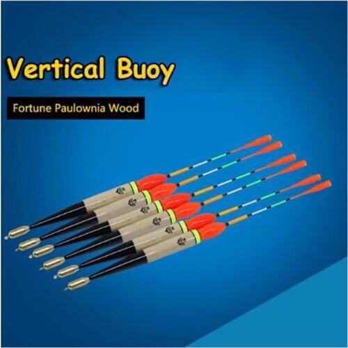 Rock Fishing Float Vertical Buoy Fishing Float Set Fortune Paulownia Wood Fishing Floats 22.2cm 6.68g