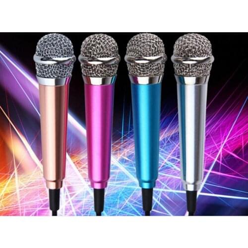 Portable 3.5mm Mini Condenser Microphone Phone Karaoke Mic For Smart Phone Laptop PC Desktop Handheld Audio Microphone