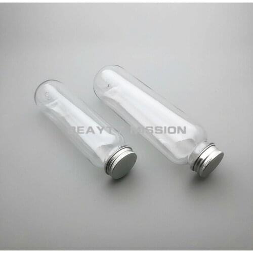 BEAUTY MISSION Clear 270ml / 400ml 12 pcs/lot Empty Juice Water Bottle, Aluminum Cap PET Thickening Cylinder Refillable Bottles