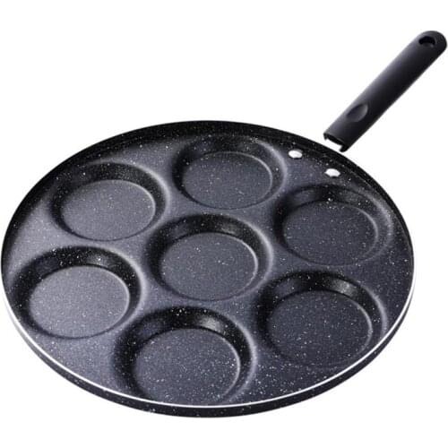 Seven-Hole Frying Pot Thickened Omelet Pan Non-Stick Egg Pancake Steak Pan Cooking Egg Ham Pans Breakfast Maker