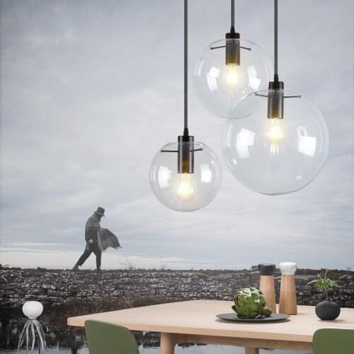 Nordic Modern Pendant Lights Creative Bubble Glass Ball globe light for Living Room Bedroom Kitchen Lustre Suspension luminaire