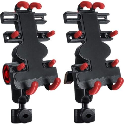 G99B 360 Degree Rotatable Mobile Phone Holder for Motorcycle Scooter ,Shockproof Thin Tube Mount Cradle Clamp