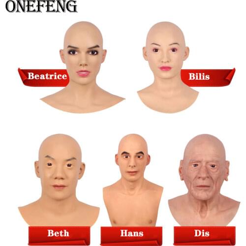 Artificial Realistic Fake Silicone Man Face Human Skin For Female To Be Male Crossdresser Masquerade Halloween Breast Forms