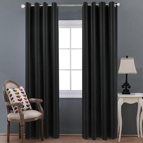 White Pink Eyelet Blackout Curtains for Living Room bedroom Black purple thick Thermal Insulated window curtain treatment