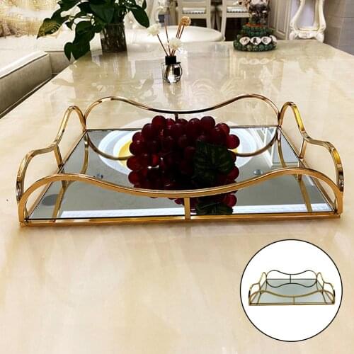 Mirrored Tray Decorative Mirror Perfume Organizer Jewelry Dresser Display