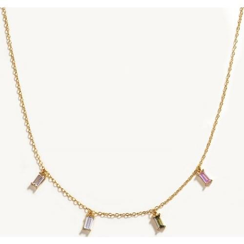 CANNER Stars Moon Real 925 Sterling Silver Necklace For Women Sun Flower Jewelry Charming Chain Gold 18k Choker Necklace Collar