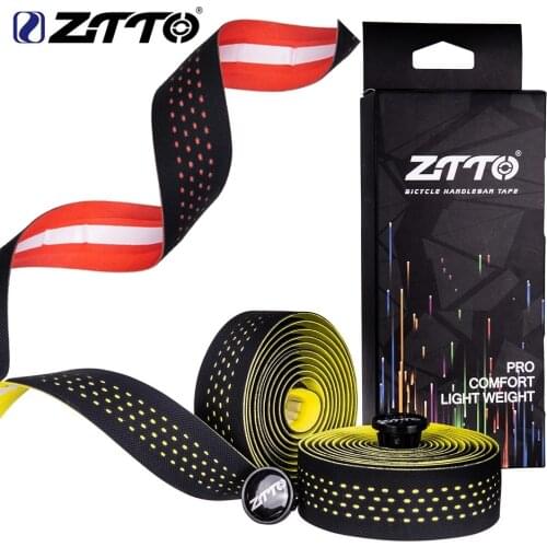 ZTTO Road Bike Bicycle Handlebar Tape EVA PU Handlebar Bar Tape Professional Cycling Damping Anti-Vibration Wrap +2 Bar Plug