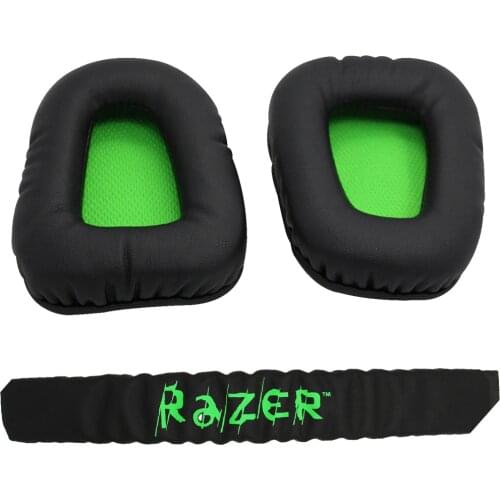 1 Set Replacement Headband Cushion Pad + Ear Pads Cushions Cover For Razer Kraken Electra Gaming Headphones Headsets
