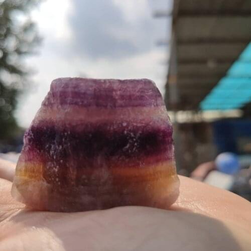 1pcs Natural color fluorite Crystal Rough Raw Stone Rock Specimen