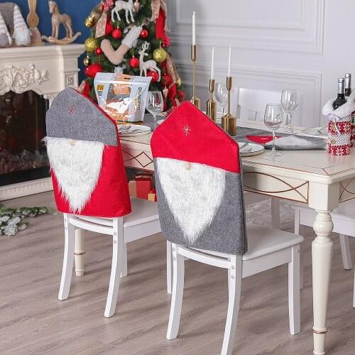 2020 Christmas Chair Cover Faceless Rudolph Red Gray Hotel Household Goods