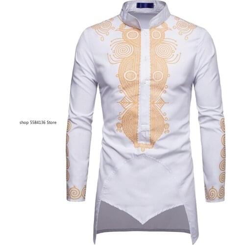 2021News Print African Cothes for Men National Bazin Rich Dress Africa Dress Vestido T-shirt Embroidery Clothing