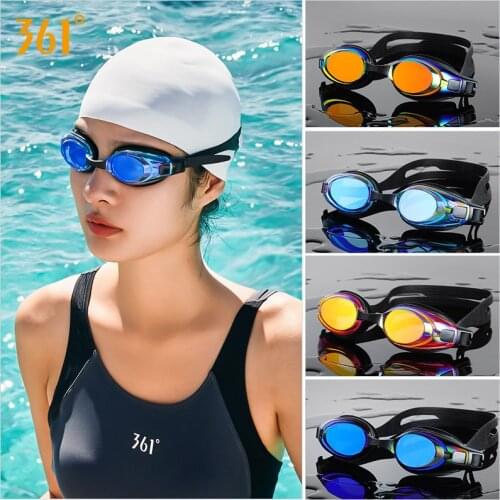 361 Black Professional Swimming Goggles Anti Fog Pool Glasses Women UV Protection Blue Waterproof Silicone Myopic Glasses