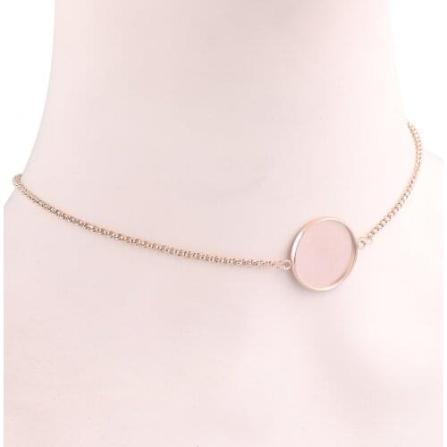 5pcs 20mm 25mm Stainless Steel Rose Gold Cabochon Pendant Base Setting Trays Diy Slide Chain Necklace Bezel Blanks