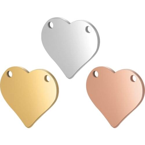 5pcs/lot 100% Stainless Steel Mirror Polished 15-16mm Heart Connertor for Bracelet Necklace DIY Jewelry Making Connector Charm