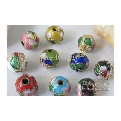 600PCS Mixed colour cloisonne enamel round beads 8mm M511