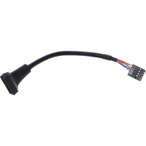 USB 2.0 9-Pin Housing Male To USB 3.0 20-Pin Motherboard Female Adapter Cable