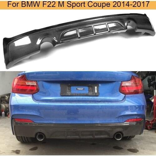 Carbon Fiber Car Rear Bumper Lip Spoiler Diffuser for BMW 2 Series F22 M Sport Coupe Only 14-17 Convertible 230i 235i Black FRP